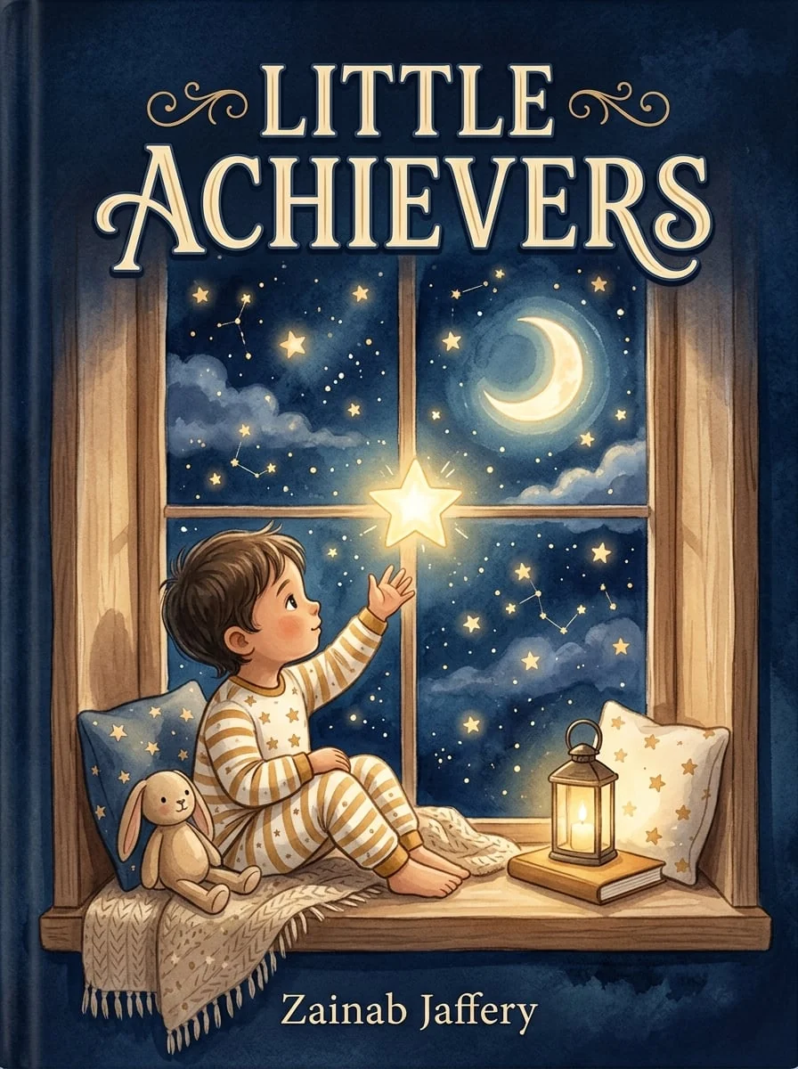 Cover of Little Achievers by Zainab Jaffery, a collection of 12 bedtime stories